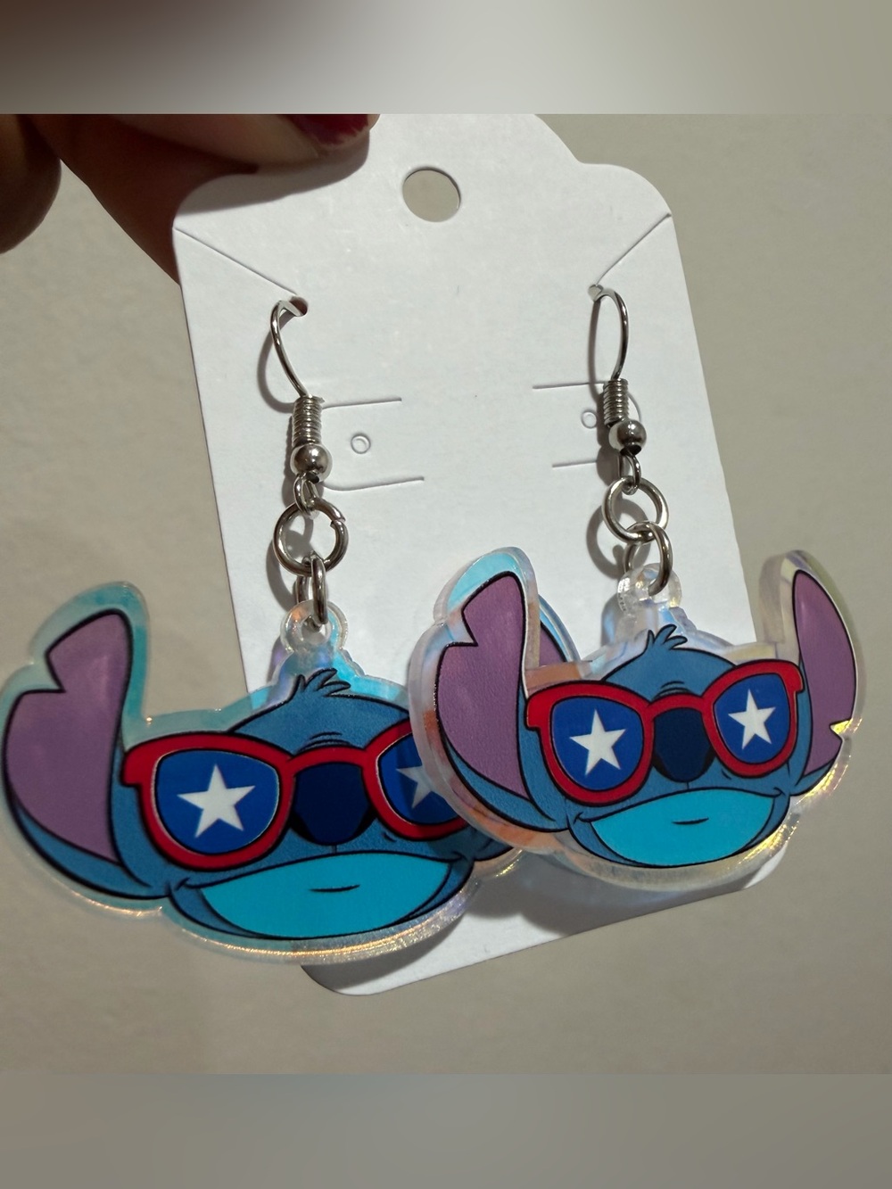Disney Stitch Sunglasses Acrylic Dangle Earrings